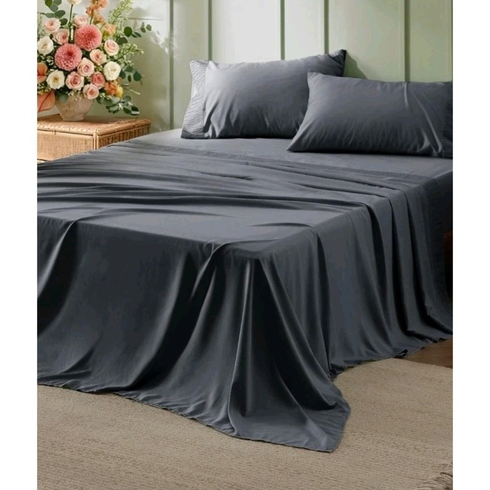 Bedsure California King Sheet Sets 4 Pieces Cal King Sheets Breathable Cooling